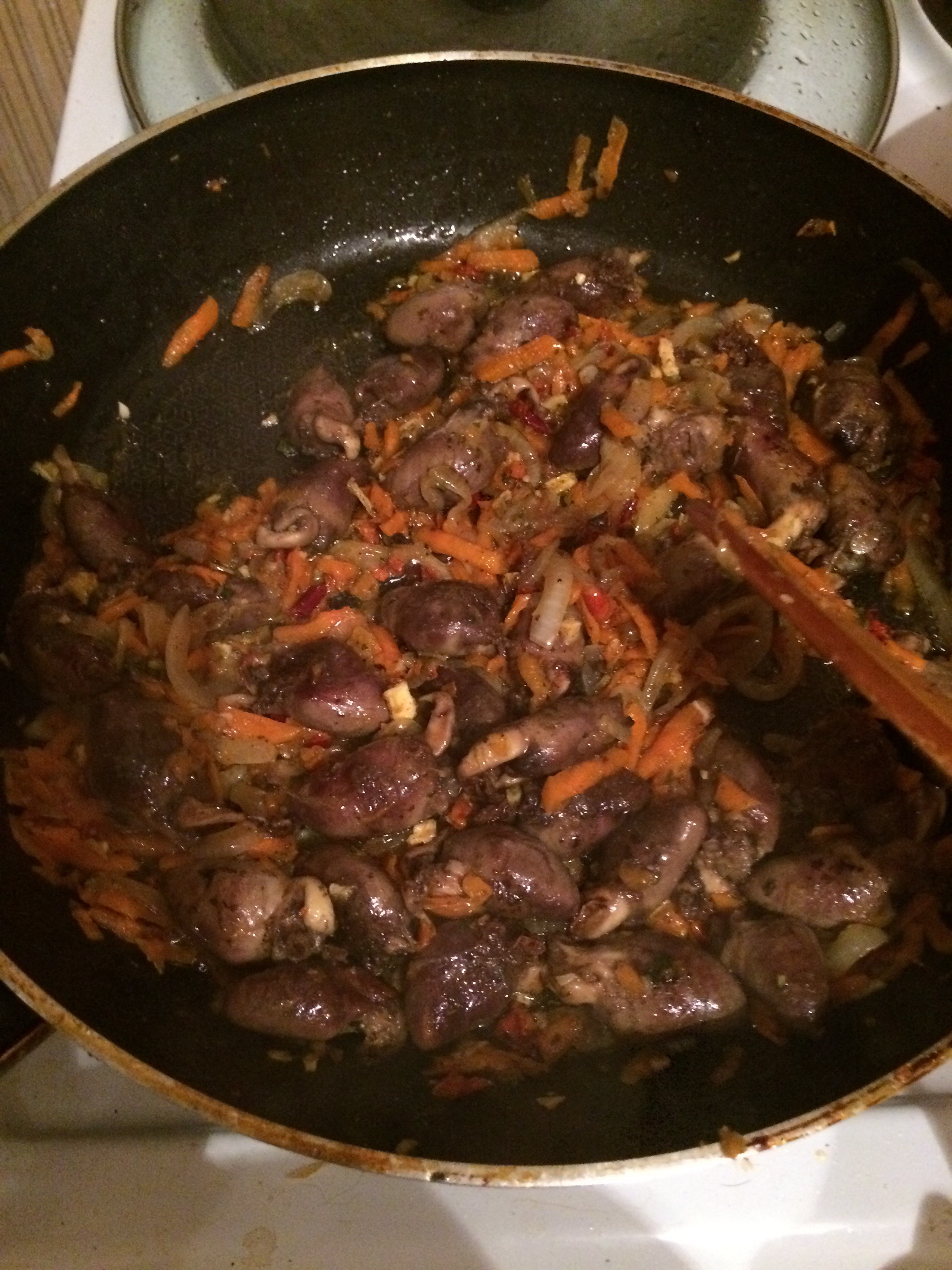 Рецепт жарки куриных сердечек
