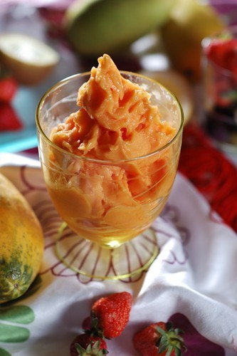 Шербет из папайи и лайма
