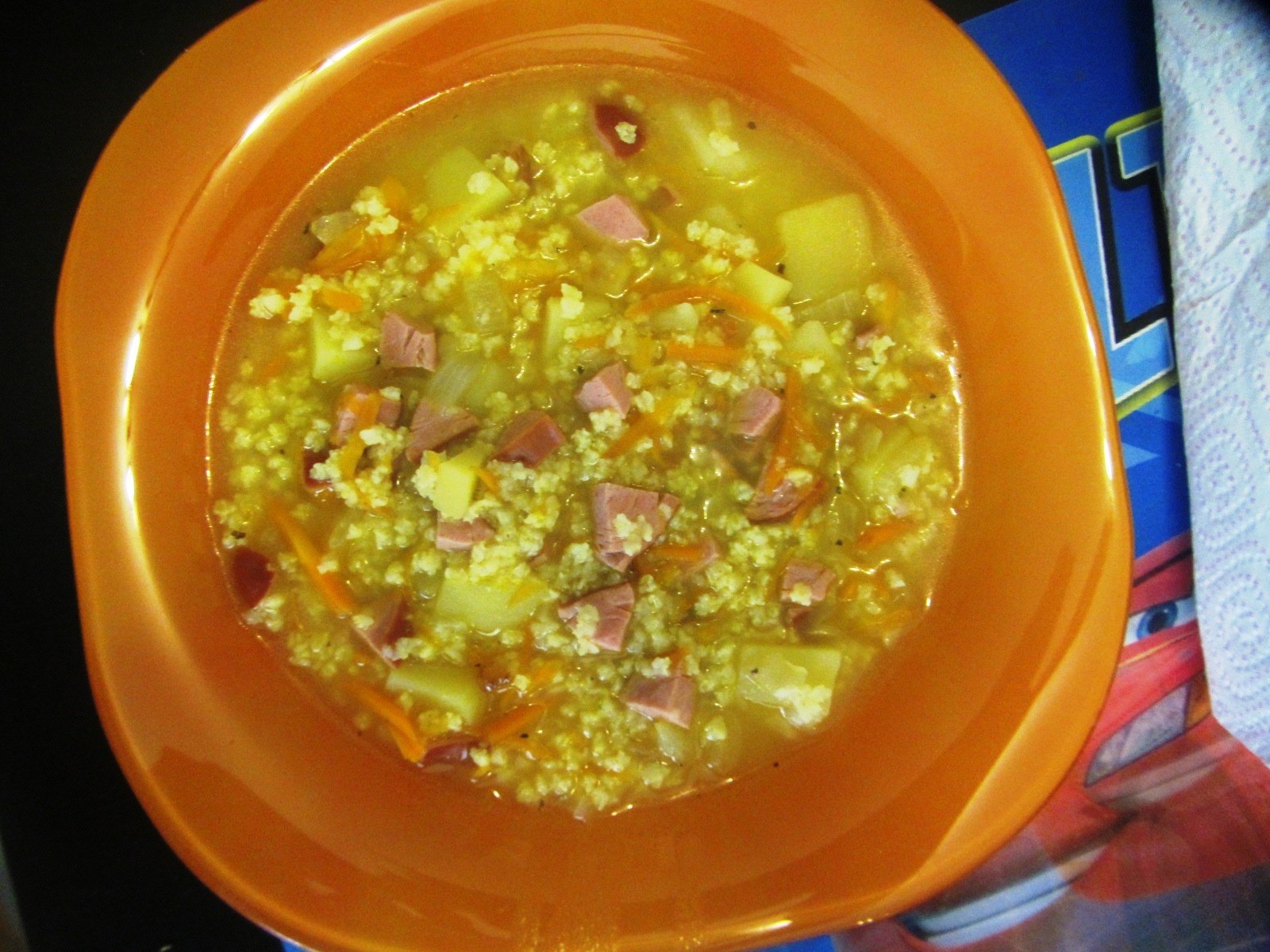 Пшенный суп с луком и картофелем