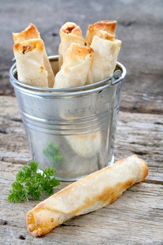 Трубочки с курицей в микроволновой печи