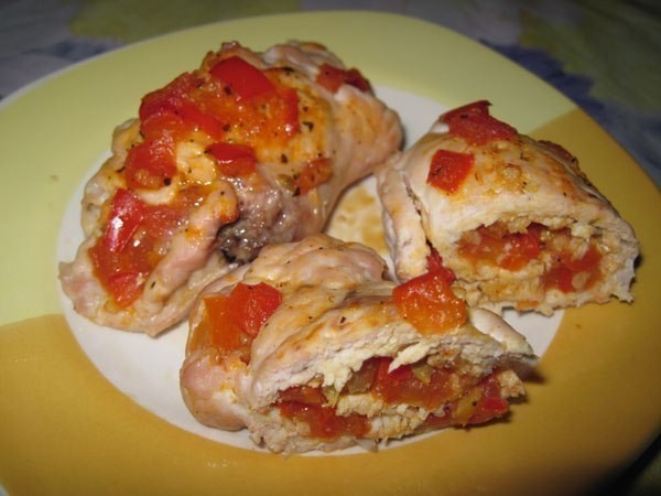 Куриные рулетки с овощами