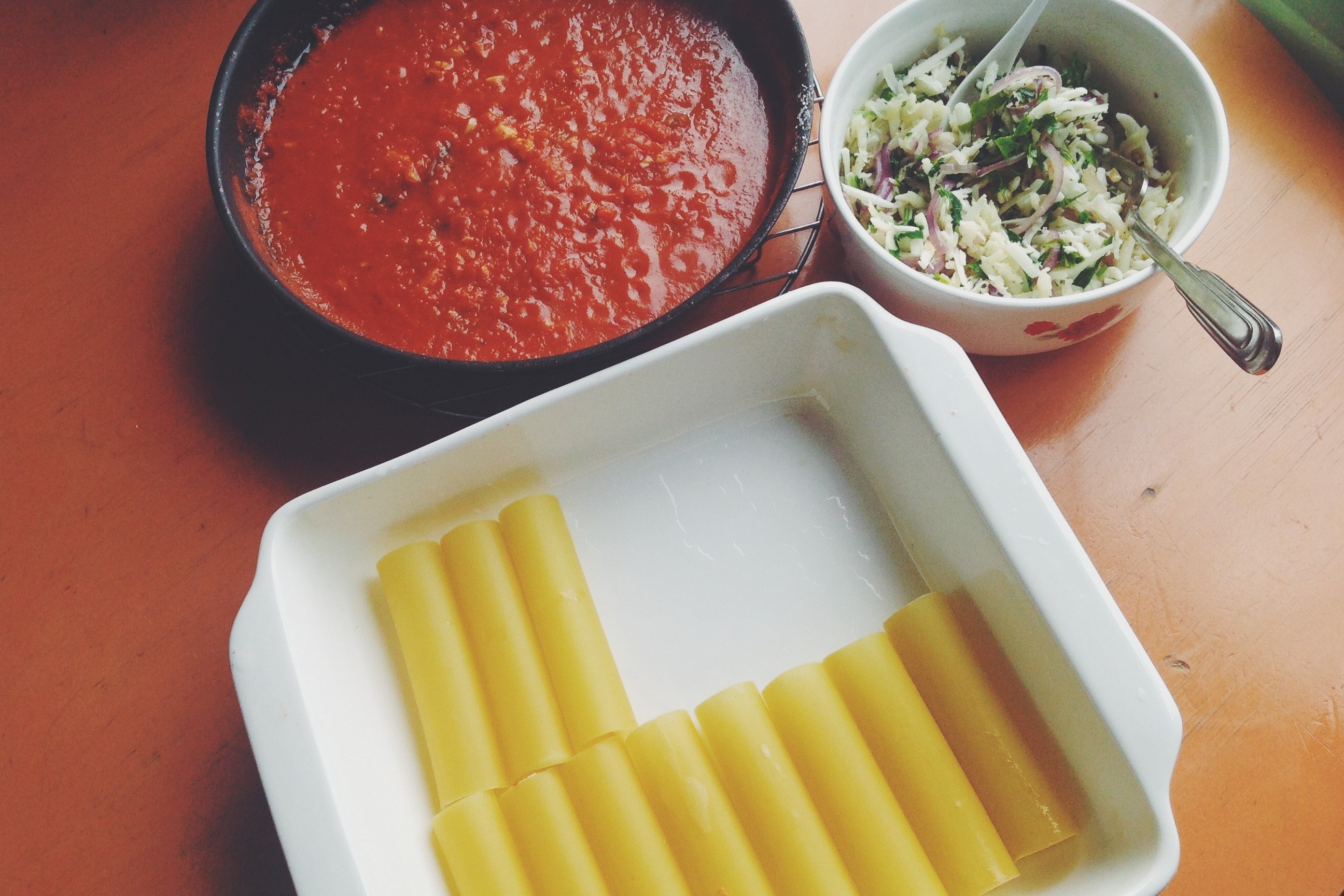 Каннеллони с козьим сыром