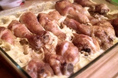 Куриные ножки в сливочном соусе