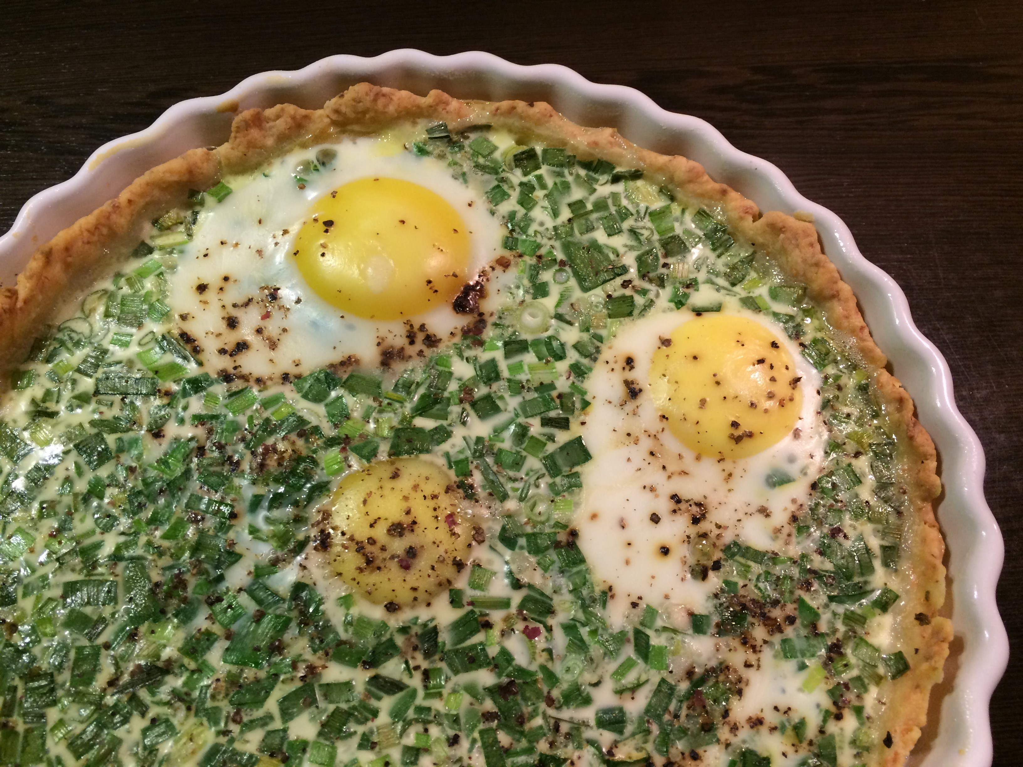 Пирог с луком и яйцом