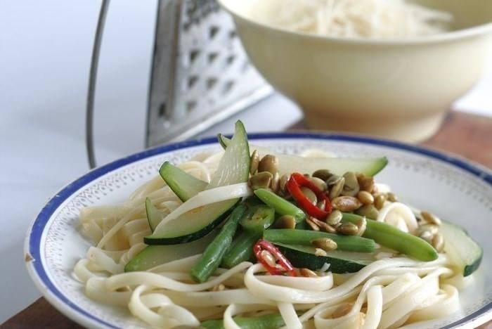 Паста с цукини и стручковой фасолью