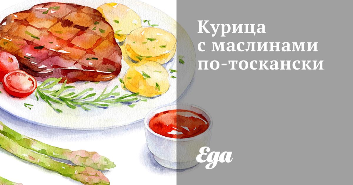 Запеченная курица с перцем и маслинами