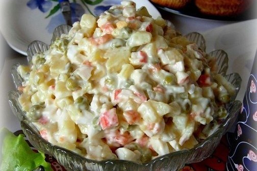 Салат с крабовыми палочками и картофелем - рецепт с фотографиями - Patee. Рецепты