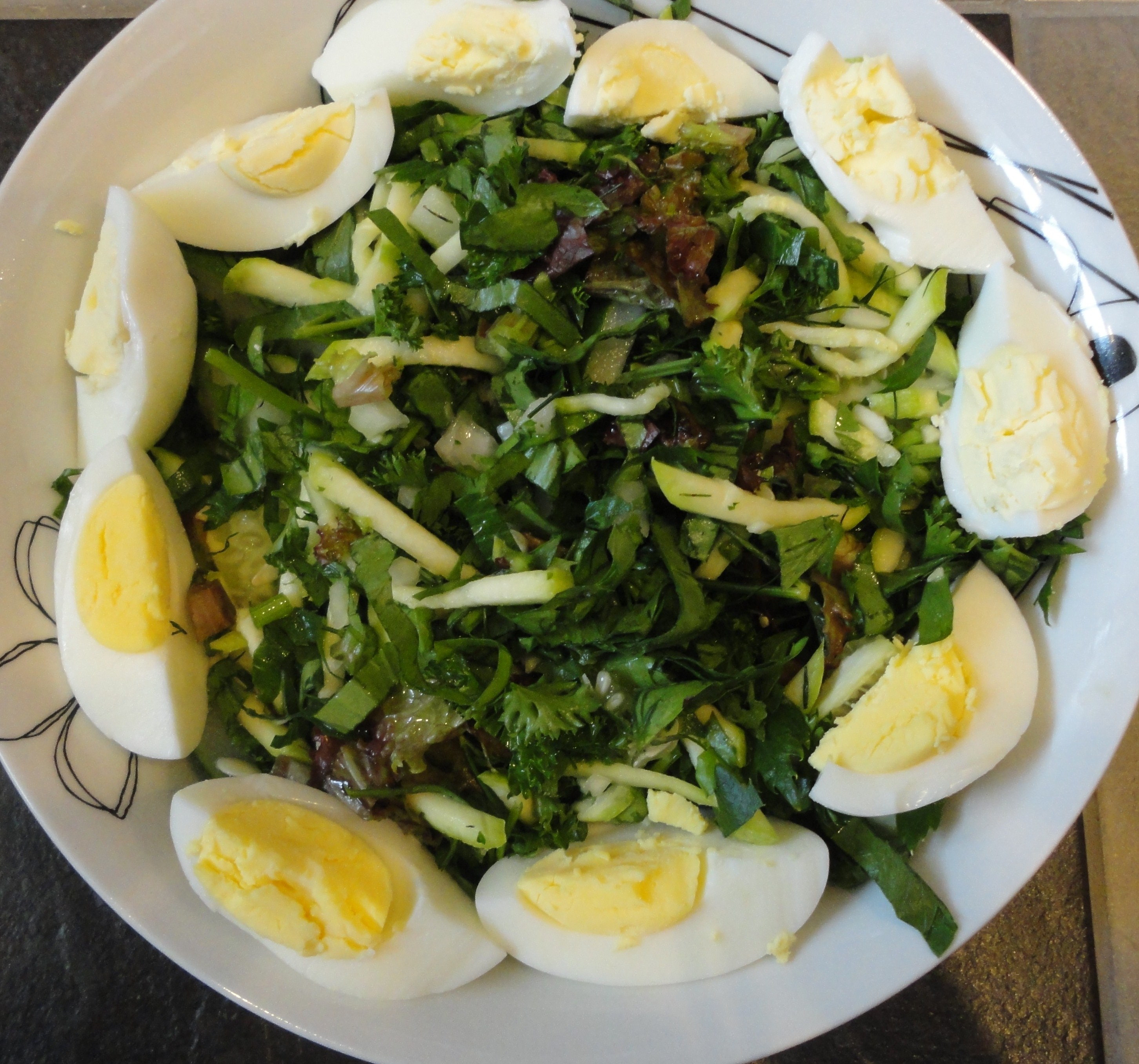 Салат из Свежих Овощей с Яйцом