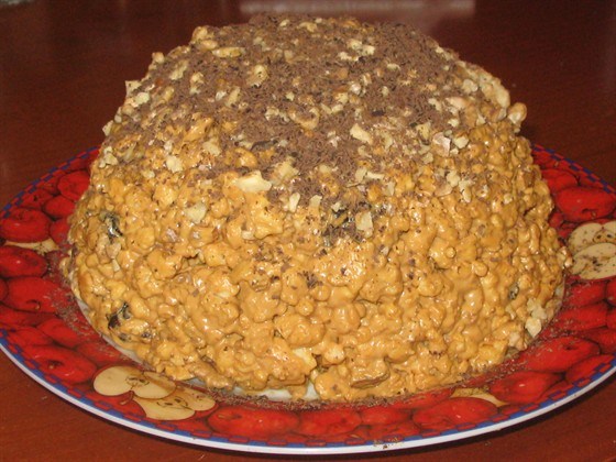 Рецепт: Торт муравейник - с орехами