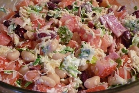 Салат с фасолью и колбасой, вкусных рецептов с фото Алимеро