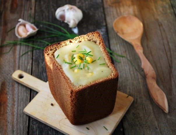 Сырный крем-суп в хлебе | Вкусная еда | Дзен