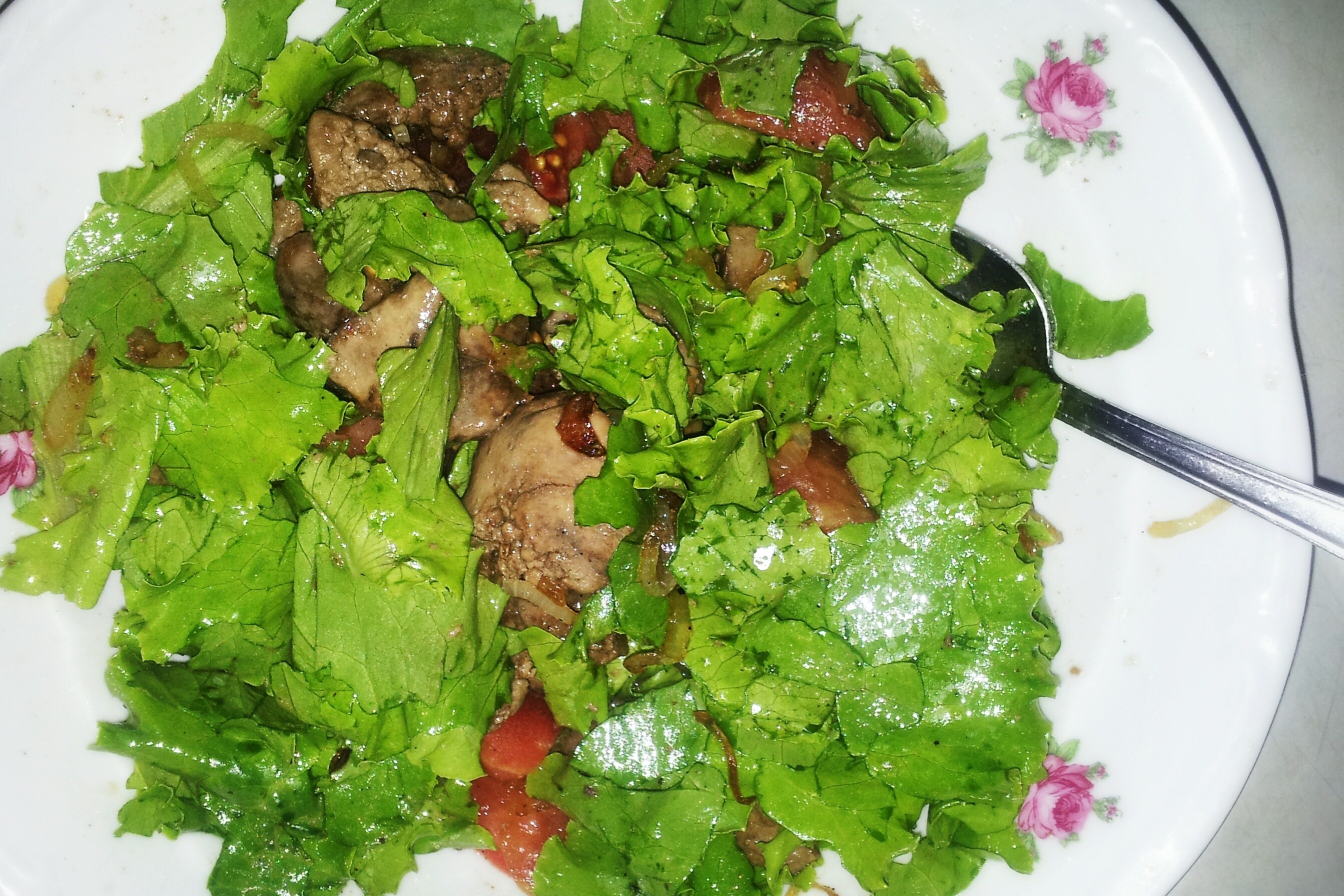 Салат из печени с маринованным луком