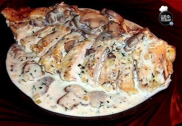 Курица, запеченная с грибами и сметаной рецепт – Европейская кухня: Основные блюда. «Еда»