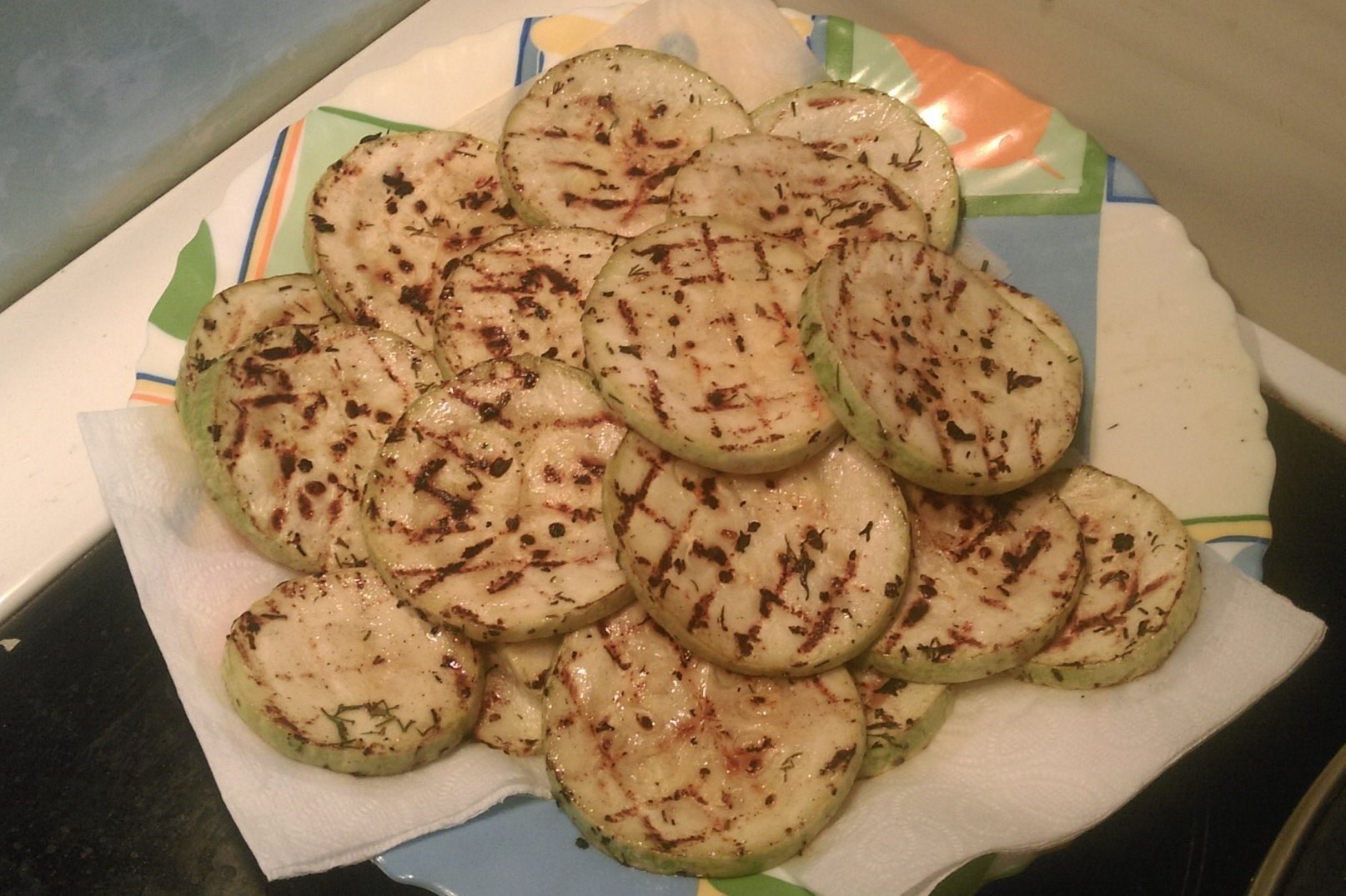 Кабачки в маринаде, жареные на сковороде-гриль