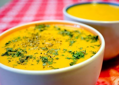 Овощной суп-пюре с сыром и рисом