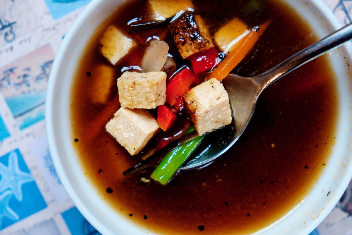 Мисо-суп с тофу и морепродуктами