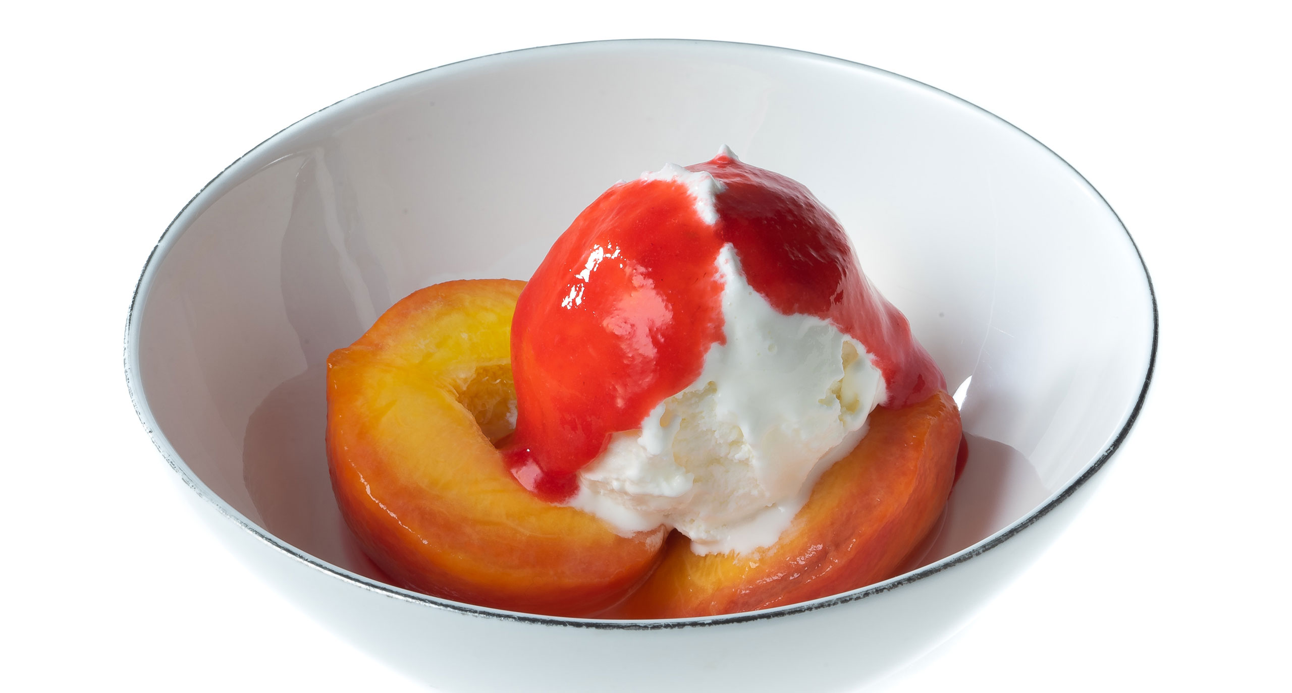 Peach Melba десерт