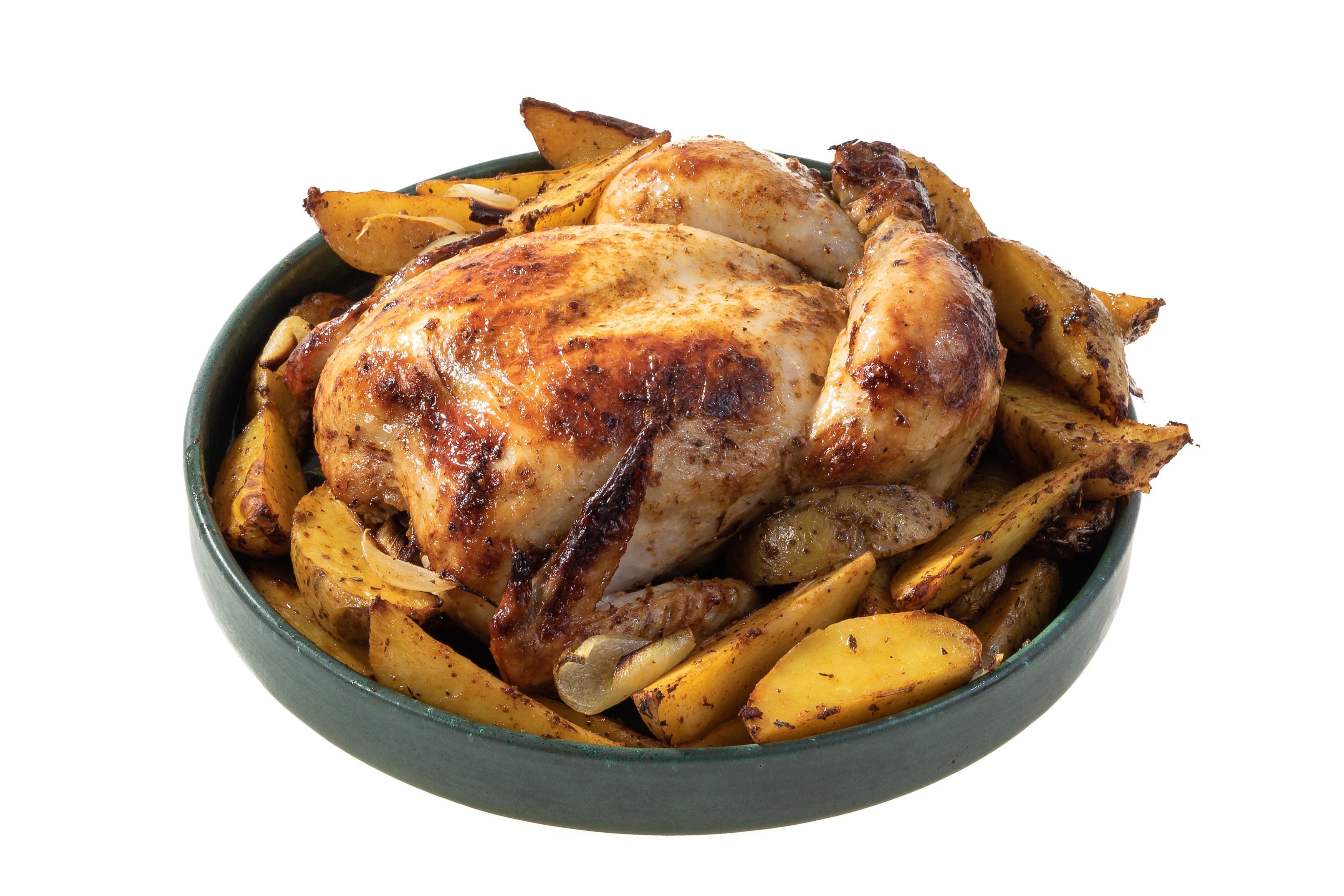Как приготовить рецепт Чесночная курица с картошкой в духовке