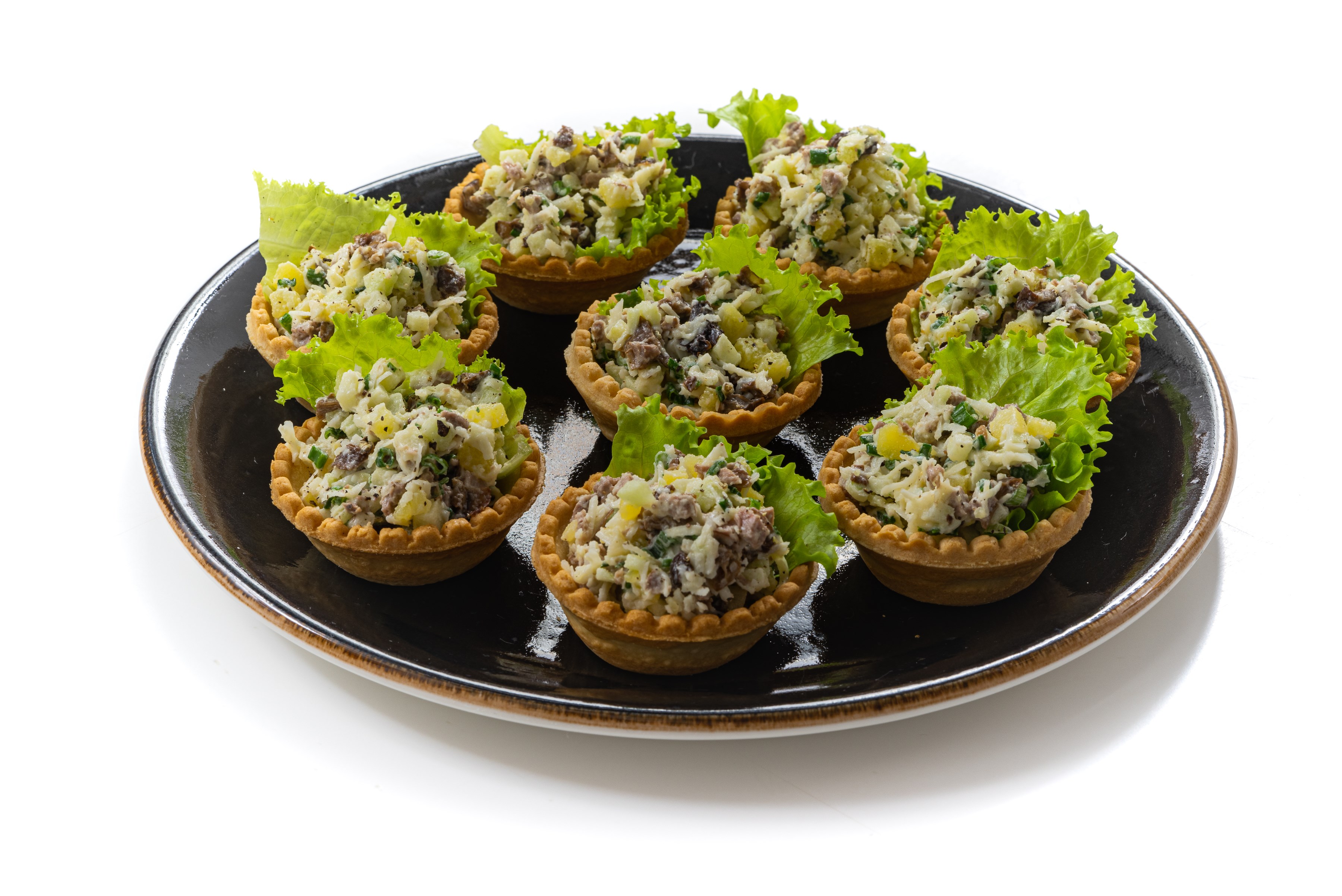 Тарталетки с мясом и солеными грибами, пошаговый рецепт с фотографиями –  Авторская кухня: Закуски. «Еда»