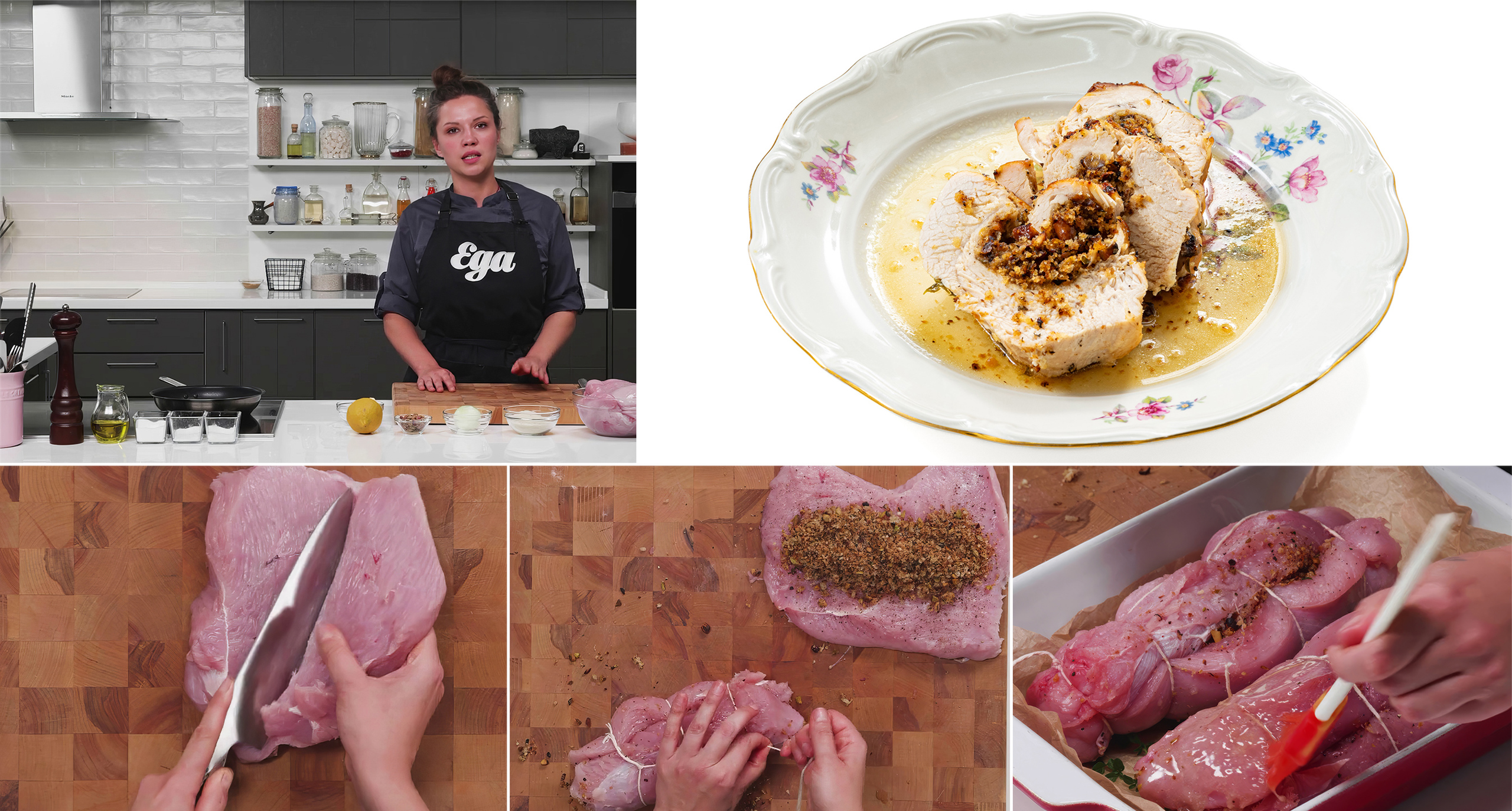 Как приготовить запеченную индейку с фисташками и лимоном