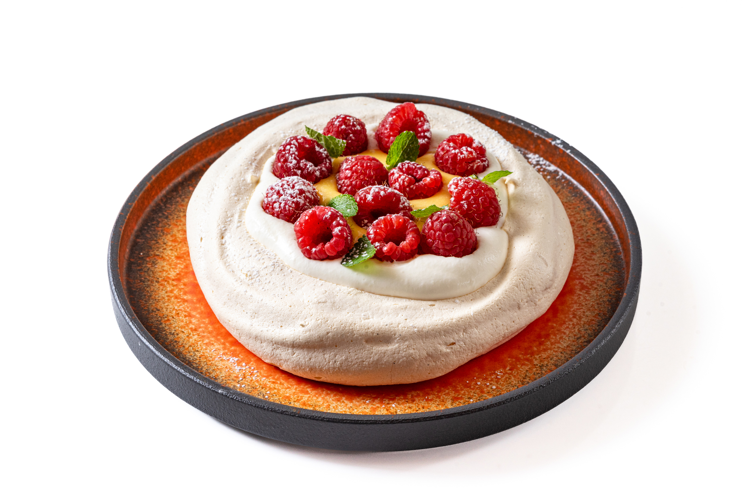 Павлова с лимонным курдом и малиной