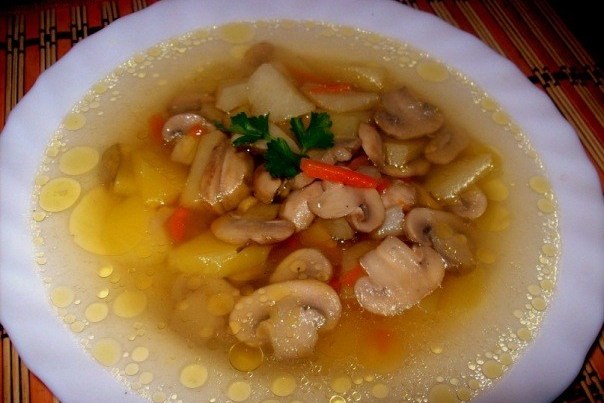 Грибной суп с картофелем